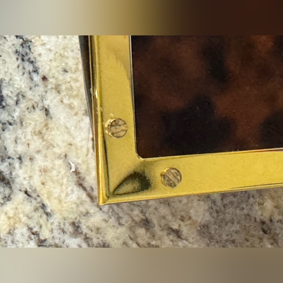 Tory Burch Leopard Print Glossy Triangular Large SunglassCase/ Clutch - Picture 5 of 10